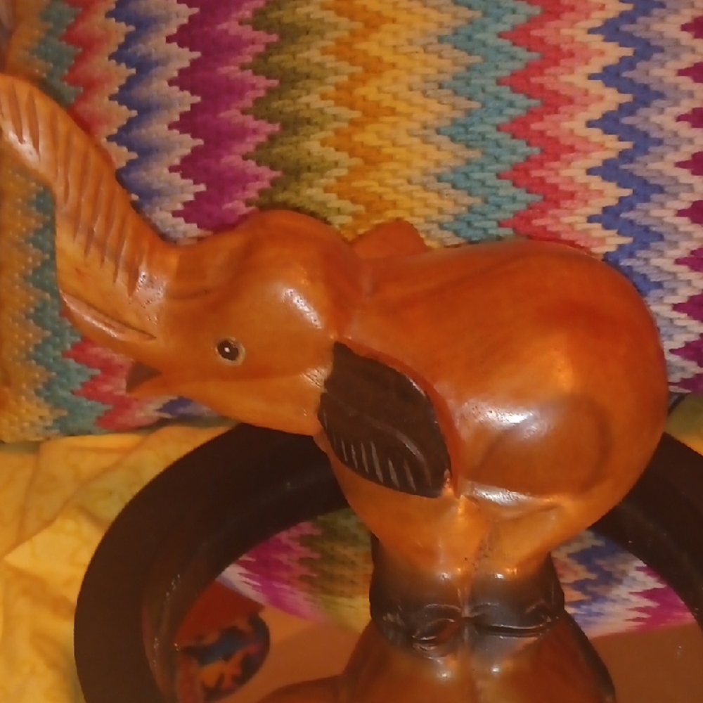Handcrafted Wooden Elephant Figurine